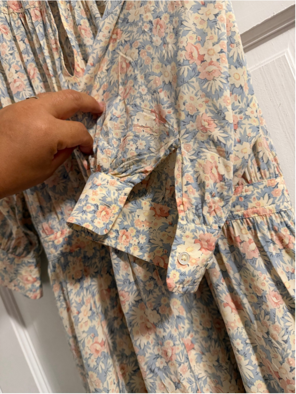 Polo Ralph Lauren Floral Prairie Maxi Dress Size 8 Blue Pink Cottagecore - Picture 4 of 6